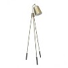 Industrial Tripod Floor Lamp with Interior Spotlight Antique Brass - Lalia Home: Uplighting for Living Room, Office, Foyer - 3 of 4