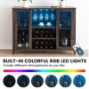 Jojoka Wine Bar Cabinet with Led Light, Liquor Cabinet with Wine and Glass Rack, Buffet Sideboard with Storage - 4 of 4