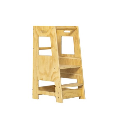 Dronkon Wood Toddler Tower, Toddler Kitchen Helper Step Stool, Nature