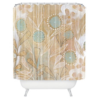 Cori Dantini Shower Curtain Blue Floral - Deny Designs