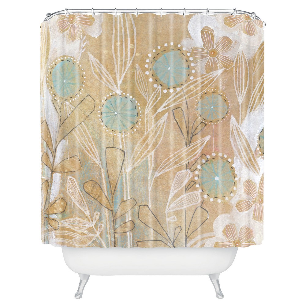 Photos - Shower Curtain Cori Dantini  Blue Floral - Deny Designs