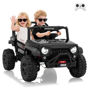 24V Kids Electric Ride-on Truck w/Parent Remote Control, Parent Safety Brake, Storage, Off-Road Toy Car for Toddlers - 1 of 4