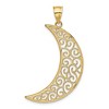 Black Bow Jewelry 14k Yellow Gold Extra Large Filigree Crescent Moon Pendant - 3 of 4