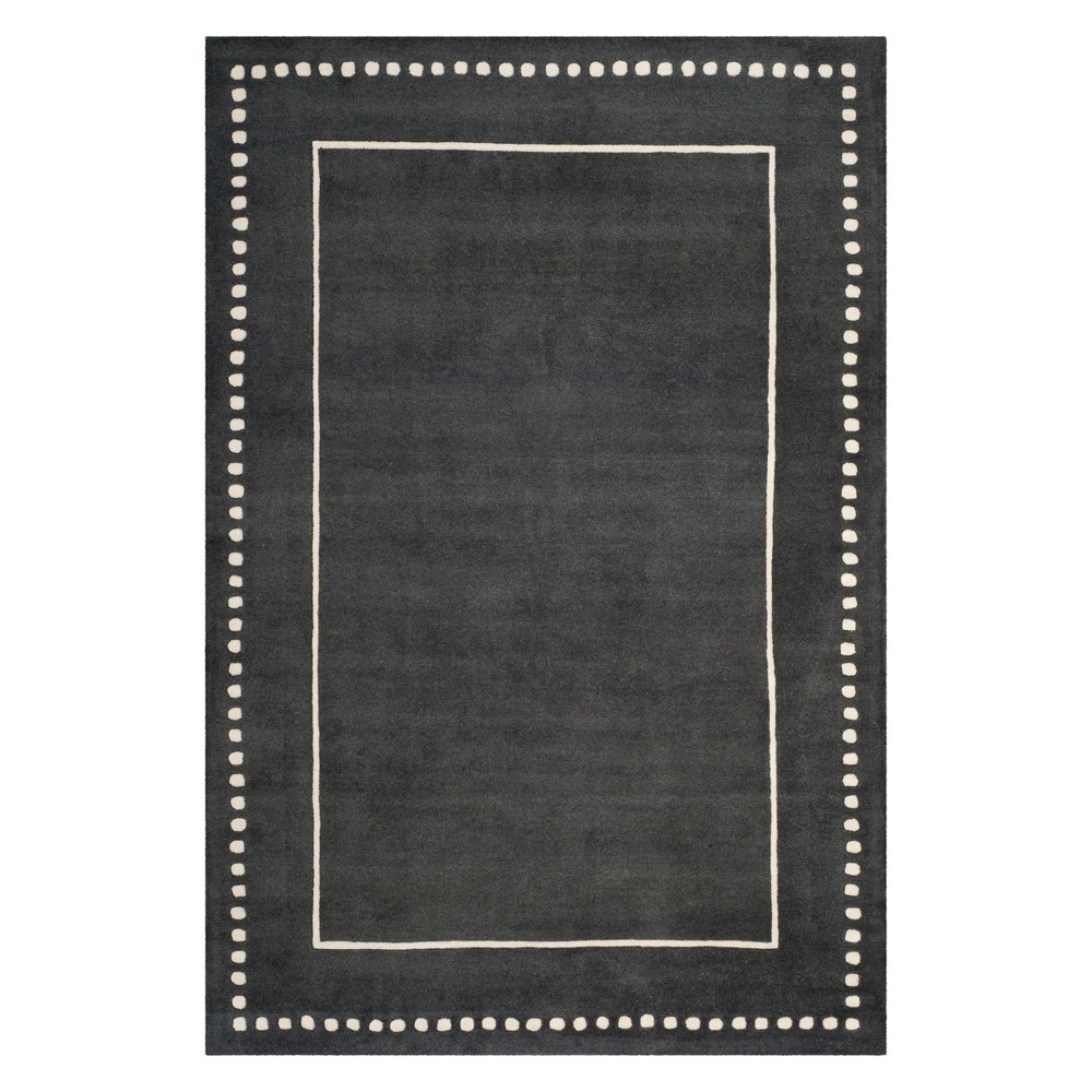 6'x9' Solid Area Rug Dark Gray/Ivory - Safavieh