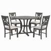 NicBex Round Dining Table Set for 4 Fabric Chairs with Special-shaped Table Legs, Storage Shelf for Dining Room - 3 of 4