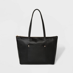 Zip Top Tote Handbag - A New Day Black, Women
