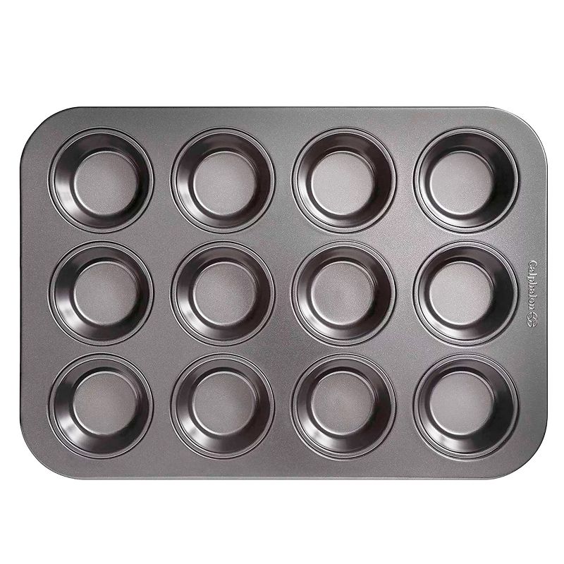 Calphalon 12 Cup Nonstick Heavy-Gauge Carbon Steel Muffin Pan in Silver, 5 of 6