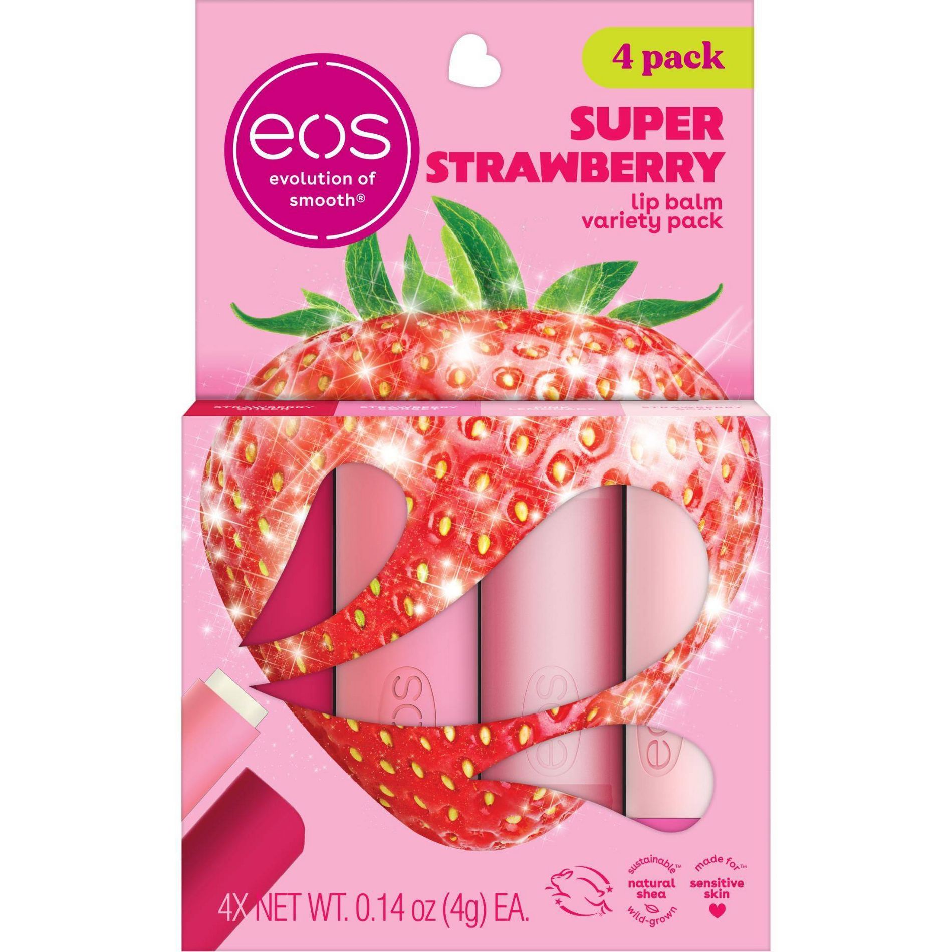 eos Lip Balm Gift Set - Super Strawberry - 0.14oz/4pk