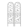 MAYEERTY 4 Pack Metal Garden Trellis 86.7 x 19.7 Inch Rustproof Climbing Plants Support Bird Deco Black Outdoor Flower - 4 of 4