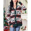 Coolmee Fall Sweater Cardigan for Women Long Sleeve Holiday Graphic Outerwear Button Down Open Front Cardigan Coat - 4 of 4