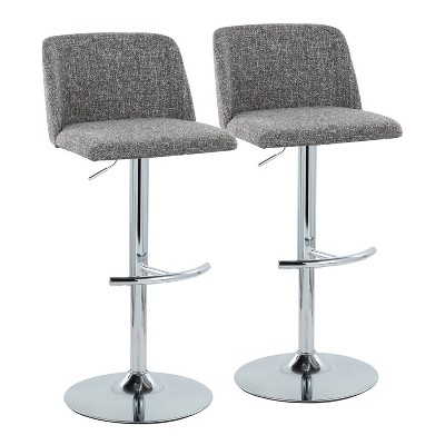 LumiSource Set of 2 Toriano Adjustable Swivel Barstools