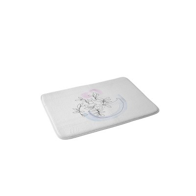 Jacqueline Maldonado Contour Line Botanical Bath Mat Black - Deny Designs