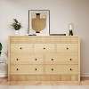 Fluted Panel Wooden Dresser with 6/7 Drawers - Minimalist Oak Finish, 50lb/Drawer Capacity, Anti-Tip Kit, Multi-Functional Storage - 3 of 4