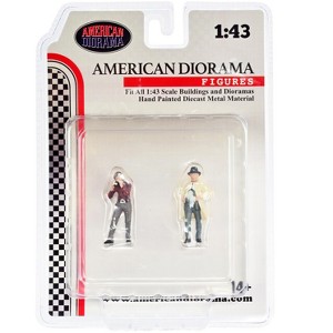 "Race Day" Two Diecast Figures Set 3 for 1/43 Scale Models by American Diorama - 1 of 3