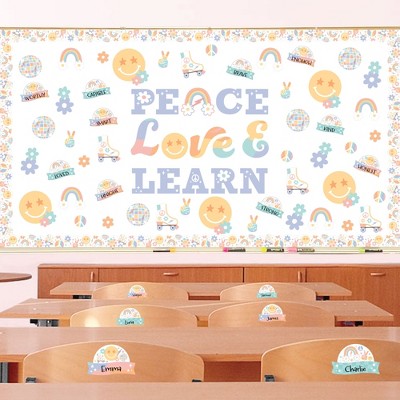 Big Dot of Happiness Retro Pastel School Bulletin Board Set Classroom Decoration Kit