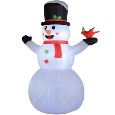 TopComfy Decorative Holiday Scene Props Christmas Blow Up Snowman Giant Inflatable Snowman Rotating Colorful for Home, White, 11.03"*11.03"*11.03"