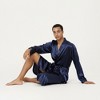 Anna-Kaci Men's Satin Robe with Waist Tie Belt and Front Pockets - 4 of 4