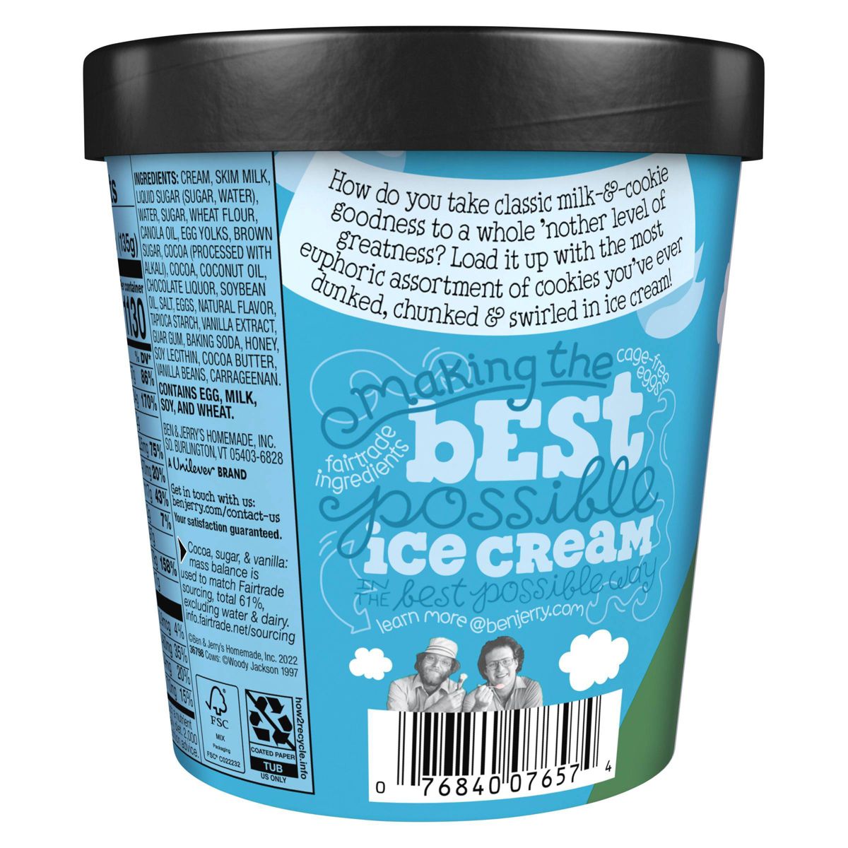 Ben & Jerry's Milk and Cookies Vanilla Ice Cream - 16 fl oz: Fair Trade Certified - thumbnail 3