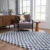 Hauteloom Kieu Black & White Checkered Shag Rug - 3 of 4