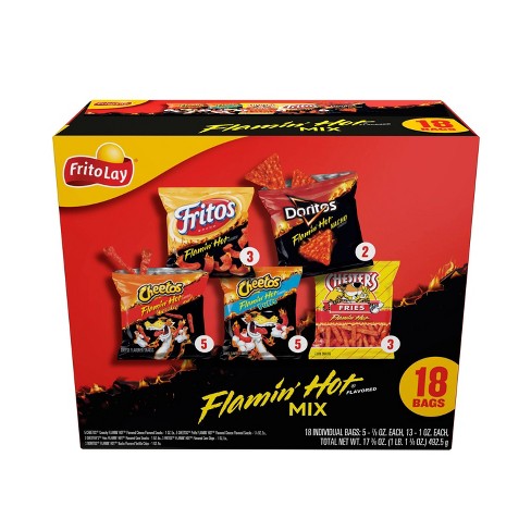 Frito Lay Chips and Snacks Flamin Hot Mix Variety Pack 18ct