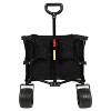 CAVINAS Heavy-Duty Foldable Utility Wagon Cart with Adjustable Handle & Cup Holders,Shopping Cart with All-Terrain Quiet Wheels for Gardening - 3 of 4