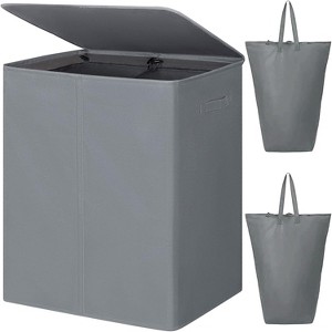 154L Double Laundry Hamper with Lid and Removable Laundry Bags, Large Dirty Clothes Hamper 2 section Collapsible Laundry Basket - 1 of 4