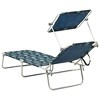 vidaXL Patio Lounge Chair Folding Sunlounger Porch Sunbed with Canopy Aluminum - Leaf Pattern - 3 of 4