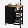 Homy Casa Kitchen Island Cart with Wood Top and Storage Shelves for Dining or Kitchen Use - 4 of 4