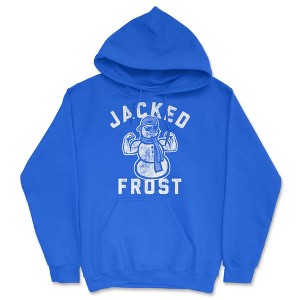 Jacked Frost Adult Hoodie Funny Sarcastic Christmas Snowman Graphic Hooded Sweatshirt - Crazy Dog Hoodie - 1 of 4
