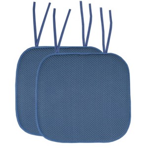 Honeycomb Memory Foam Non-Slip 16" x 16" Chair Cushion Pad with Ties by Sweet Home Collection® - 1 of 4