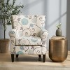 Dexmalle Flower Club Chair,White+Blue - 4 of 4
