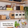 2 Pack Square Super Wide Mouth Airtight Glass Storage Jars with Lids, 1.1 Gallon Glass Container with - 3 of 4
