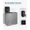 Double Trash Can with Lid, Step-on Kitchen Stainless Steel Garbage Cans, PP Inner Buckets, Liner Rim - 2 of 4