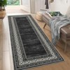 Indoor Modern Bordered Non Slip Throw Carpet Low Pile Machine Washable Area Rug - 2 of 4