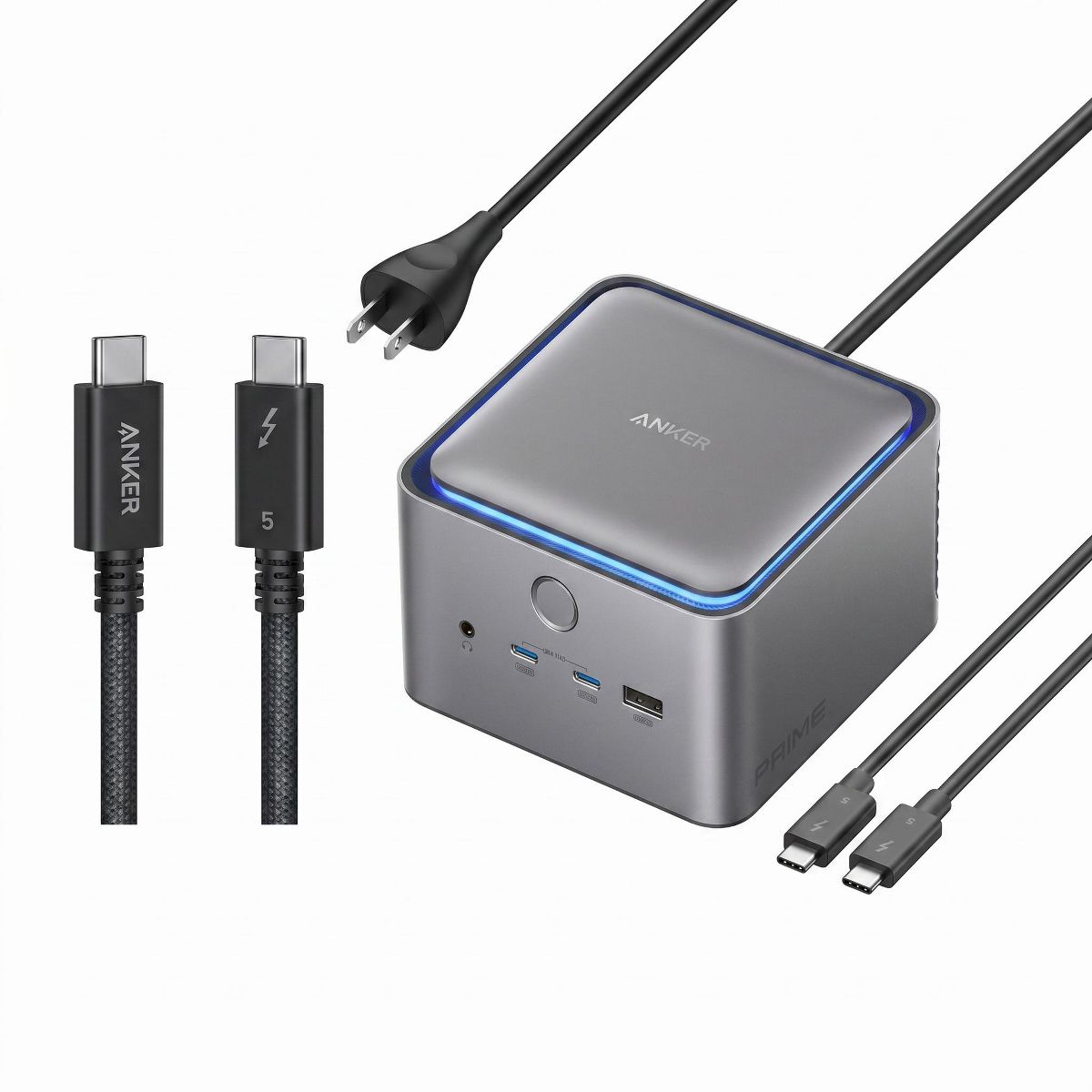 Anker Prime TB5 Docking Station(14-Port, 8K, Thunderbolt 5, 140W Max Charging) + Anker Prime Thunderbolt 5 USB-C to USB-C Cable(3.3 ft, 240W, 80 Gbps)