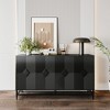 4-Door Lacquered Wooden Accent Cabinet Sideboard Buffet Storage Cabinet with Adjustable Shelves for Living Room - 3 of 4
