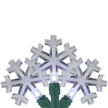 Northlight 20-Count Pure White LED Snowflake Christmas Light Set, 4.5ft Green Wire