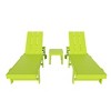 WestinTrends Ashore 2pcs Modern Poly Reclining Chaise Lounge With Wheels plus 1pc side table - 3 of 4