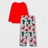 Boys' 2pc Fleece Christmas Dino Pajama Set - Just One You® made by carter's Red - image 2 of 3