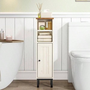 Bathroom Storage Cabinet Corner Floor Cabinet with Shelves Customized Door Opening White Brown Kitchen Living Toilet Paper - 1 of 4