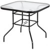 Outdoor Patio Dining Table, Weather-Proof Square Tempered Glass Table, Easy Assembly, Black - 4 of 4