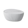Modern Goose Egg Coffee Table with Marble Top and PU Leather Base, Stylish Sofa Table for Living Room, Office, or Apartment – The Pop Home - 4 of 4
