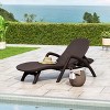 Gulche Outdoor Patio Chair, Hand-Crafted Polypropylene Resin with 3D Wicker-Look Texture, Weather-Resistant, Dark Brown Finish, Assembly Required - 2 of 4