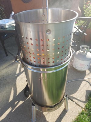 Bayou Classic Kds-160 60 Quart Stainless Boil Steamer Cooker And Basket ...