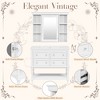 ModernLuxe 36'' Bathroom Vanity Set with Medicine Mirror Cabinet, Ceramic Sink & 4 Drawers, Solid Wood Frame Storage Cabinet, Beige/White - 4 of 4