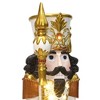 LuxenHome Lighted White and Gold Nutcracker Soldier with Scepter, Battery-Op Christmas Decor - 3 of 4