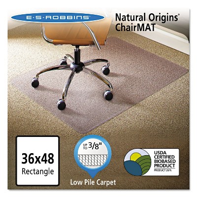 3'x4' Rectangle Solid Other Fibers Office Chair Mat Clear - ES Robbins