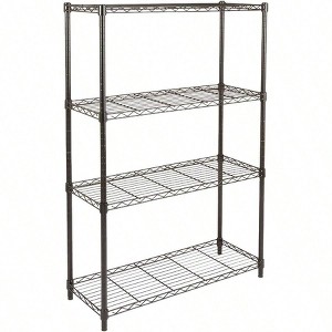 4 - Shelf Heavy Duty Steel Wire Rack Storage Shelving Organizer Kitchen Garage 36 Inch Lx 14 Inch Wx 54 Inch H Black Adjustable - 1 of 4