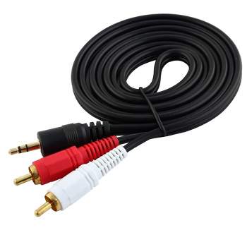 Unique Bargains 3.5mm Connector to 2 RCA Male Eextension Audio Y Cable Adapter Cord 1.4M 4.6ft