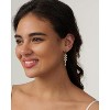 Cubic Zirconia Earrings - 14K Gold Plated Cubic Zirconia CZ Wedding Earrings for Women Bridal Bridesmaid - 3 of 4